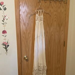 Vanity White Maxi Dress with Lace Details
